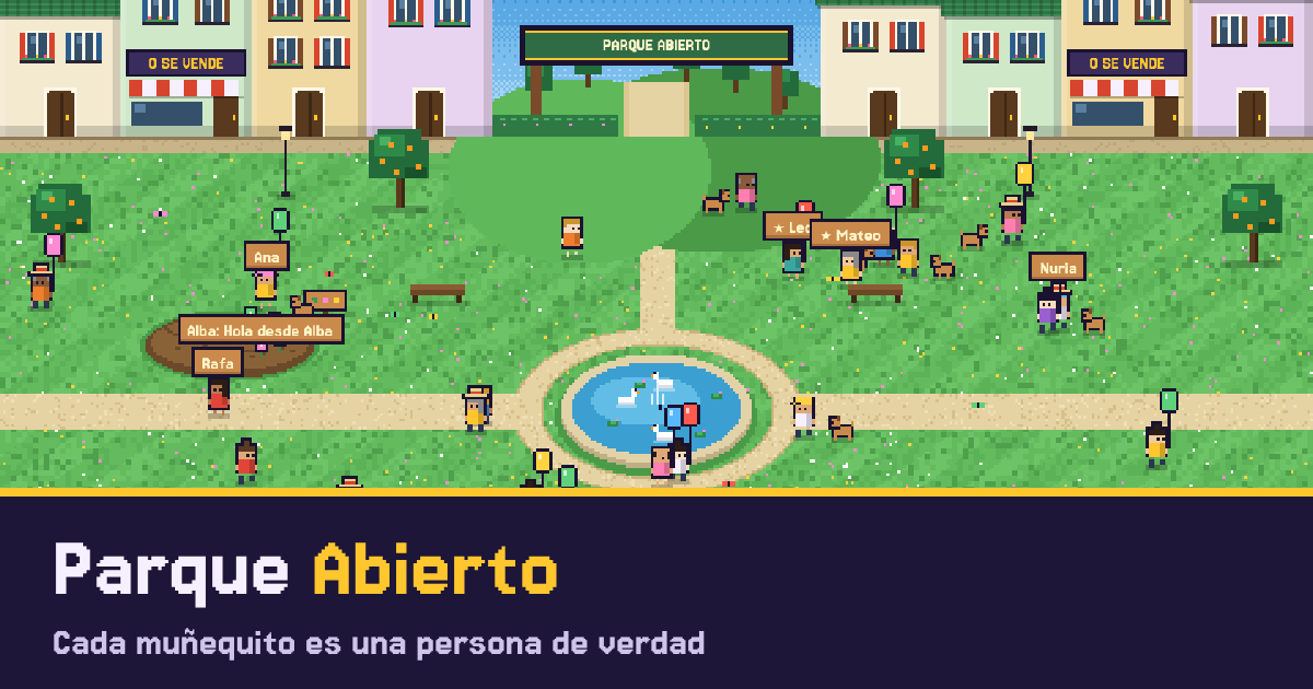 Guías en Parque Abierto, en pixel-art
